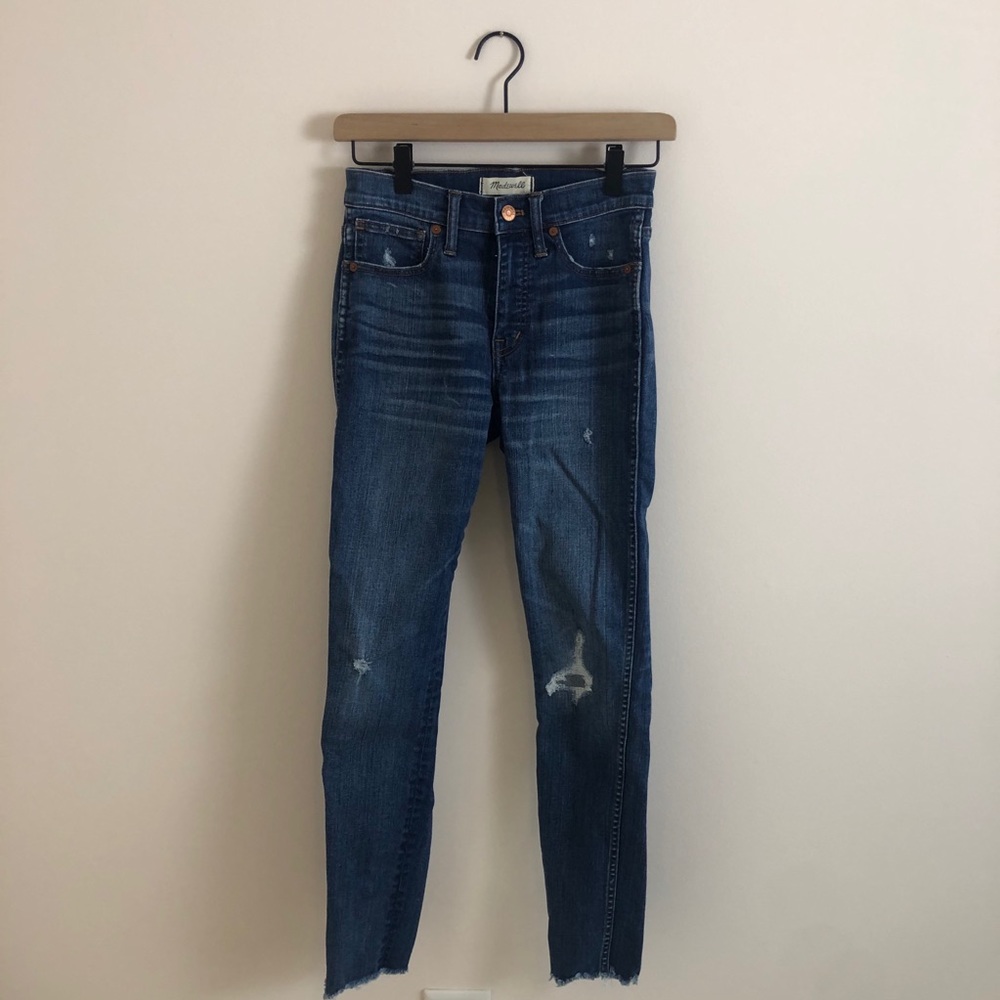 Madewell 9” High-Rise Raw Hem Distressed Jeans